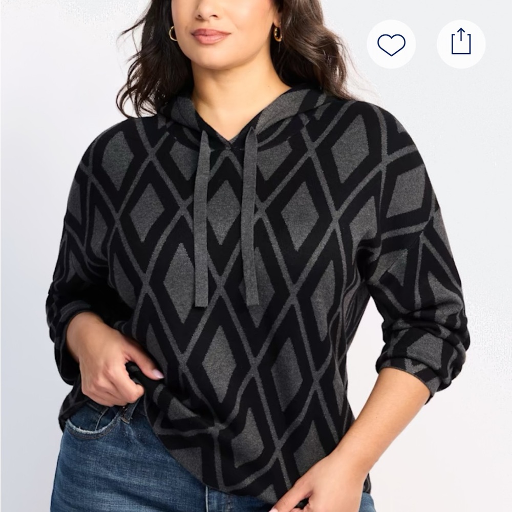 LETY & ME Keller Jacquard Hoodie Sweater